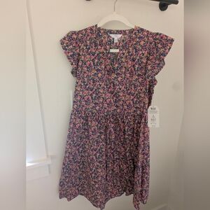 Time And Tru Floral Tiered Cap Sleeve Dress